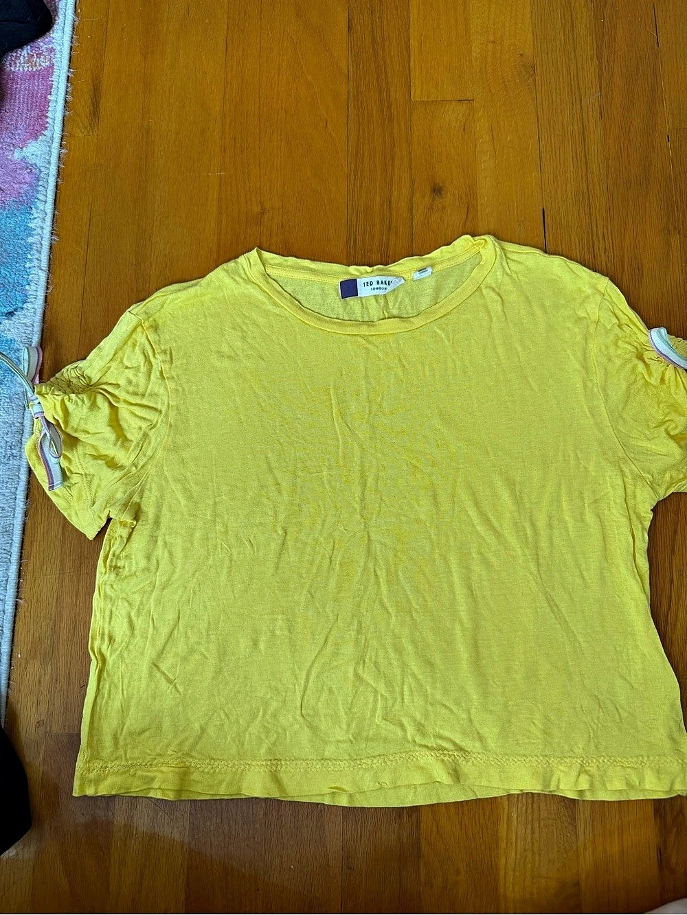 Ted Baker Yellow Short Sleeve Top Size 3